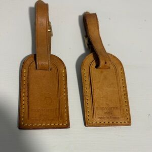 Louis Vuitton Tan Leather Bag Tags